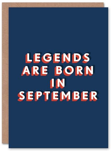 Artery8 Legends Are Born In September Bold Modern For Him Birthday Card