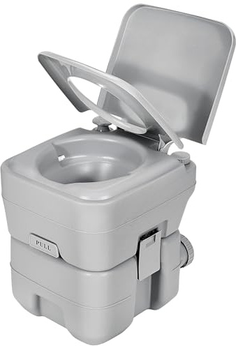 YITAMOTOR Portable Camping Toilet, RV Travel composting toilet with 20L Detachable Waste Tank, Double Water Spouts, Portable Toilet for Camping, Hiking
