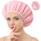 Years Calm Shower Caps For Women Reusable Waterproof，Pattern And Solid Color Dual-Layer Design For Dual-Layer Usable，Protects Hair In Shower, Spa, Cooking, Clean & Travel (Pink, One Size)