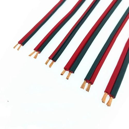 WANGFK Cable Paralelo 2M 2 núcleos 0,3mm-4,0mm Cable de Cobre Puro Aislado extensión de PVC Barra de luz LED Cable Rojo y Negro(13AWG 2.5MM)