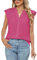 Famulily Summer Work Blouses for Women Cute Flutter Cap Sleeve Chiffon V Neck Shirts Ladies Tops (M, Hot Pink)