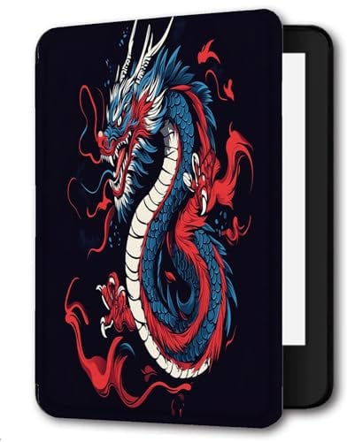 Case For Kindle(2016,Model: SY69JL) 8th Generation PU Leather Case For Kindle (8th) Smart Sleep/Wake Kindle Cover,Mighty Dragon