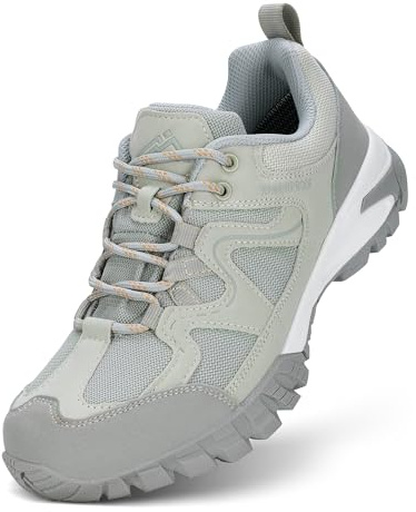 CC-Los Women's Lightweight Waterproof Hiking Shoes for Walking, Outdoor & Climbing Grey Wide Size 7.5