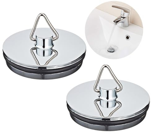 (2 Pack) Tomario Chrome Sink Pedestal Bathroom Stopper Plug (45mm, 1 3/4 Inch)