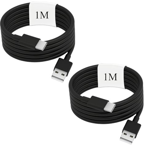 Fast Charging Cable Type C USB to USB C Compatible for iPhone Cable Fast Charging 16 Pro Max 15 Plus 17 Air, iPad, Kindle Charger Cable UK, Samsung Galaxy S25 Ultra S24/A16/A35/A56, Pixel 9 8(2Pack)1M