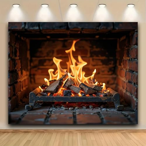 realistic electric fireplace insert decoration with dazzling flames and crackling logs suitable for indoor and outdoor useWYK 150cmx100cm
