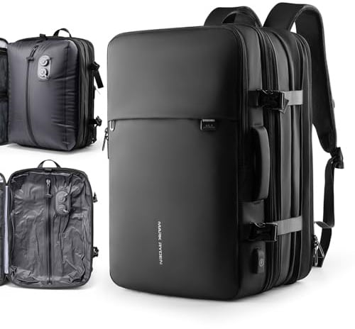 MARK RYDEN Business Rucksack Erweiterbar 20L-35L Hydrophobes Gewebe zum Mitnehmen Laptop für 17,5-Zoll-Laptops, Diebstahlschutz, fluggeprüfter Handgepäckrucksack für Wochenendtrips Vakuum-Vollautomat