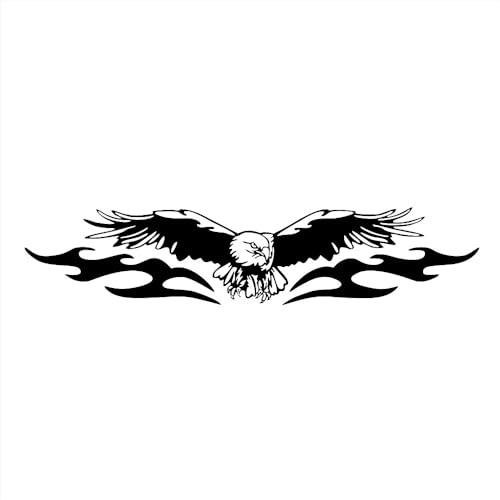 Flying Eagle Selbstklebende Aufkleber für Motorhaube, Motorhaube, Tür, Karosserie, Seitenaufkleber, Vinyl, PVC, Auto-Außenfolie, Folien (Schwarz)