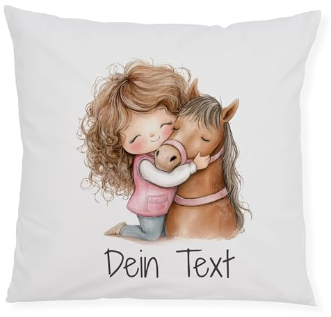 GRAZDesign Kissenbezug für Pferdemädchen – Kuschelkissen mit Pferdemotiv – Geschenk für Pferdeliebhaber & Reiter Dekokissen Pferdekopf