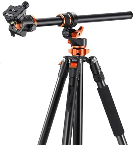 Professional 90 Aluminum Alloy Tripod - Reversible Center Column Travel Tripod & Monopod Combo With Ball Head