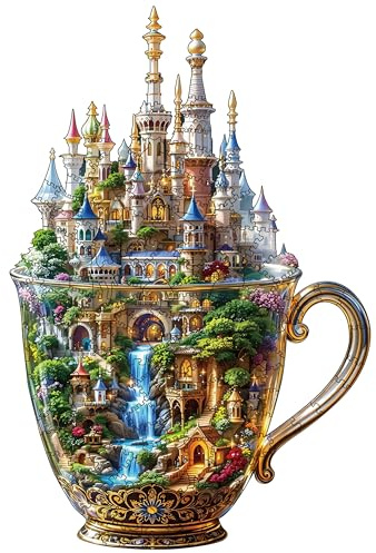 Holzpuzzle Erwachsene, 200 Teile Cup House Wooden Puzzle, Einzigartiges Tierform Holz Puzzle, Kreatives Weihnachten Geschenke