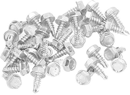Vite di perforazione auto per perforazione in acciaio bianco zinco per trapano ad alta resistenza M4.8x13mm per legno in metallo in plastica 250pcs (Vite esterna esagonale per trapano)