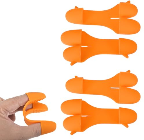 uxcell 2 Sets Mini Oven Mitts Gloves, 4.6x2.2x0.6 Inch Small Cute Silicone Mitts Gloves Pinch Grips Pot Holders for Kitchen Cooking Baking Grilling, Orange