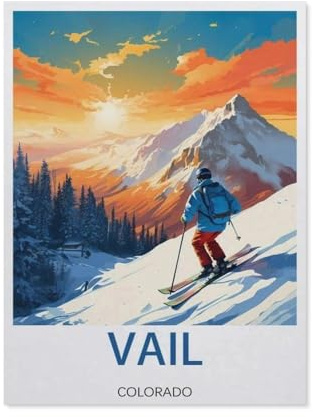 Jigsaw 1000 Pieces，Vail Colorado，DIY Art for Grown Ups Adults（26x38cm）-EY15