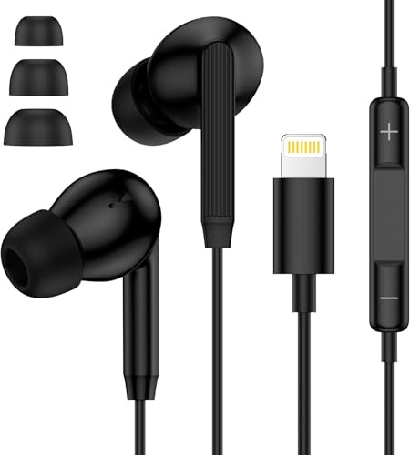 iPhone Kopfhörer mit Kabel, In-Ear Kabelkopfhörer für iPhone Ohrhörer Lightning Kopfhörer Headset mit Mikrofon und Lautstärkeregler für iPhone 14 Pro Max/14 Pro/14 Plus/14/13/12/11/SE/X/XS/XR/8/7/Plus