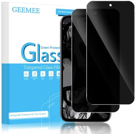 GEEMEE para para Google Pixel 8A Protector de Pantalla de Privacidad, 2 Piezas Anti-espía Alta Sensibilidad, Sin Burbujas Cristal Templado Screen Protector