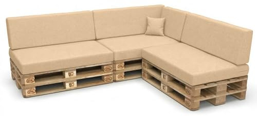 PFM HOME - Palettenkissen Outdoor-Kissen Wasserdicht für Palettensofa - 8er Set Palettenmöbel Europaletten - Gartenkissen mit abnehmbarem Bezug