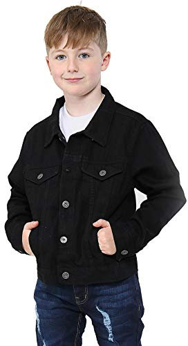 A2Z 4 Kids Boys Boys Denim Jackets Jet Black Trendy - Denim Jacket J11 Jet Black 9-10