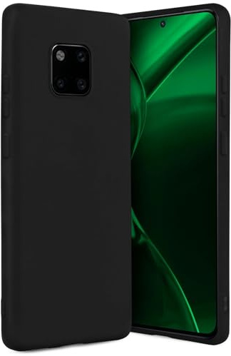 ONEFLOW SlimShield Pro für Huawei Mate 20 Pro Hülle Ultra dünn erhöhter Rand, TPU Backcover minimalistisch Handyhülle flexibel, Schutzhülle mit Kamera- und Displayschutz, Schwarz