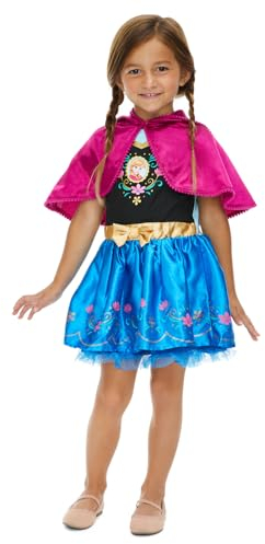 Disney Frozen Elsa Anna Girls Costume Dress with Hooded Cape