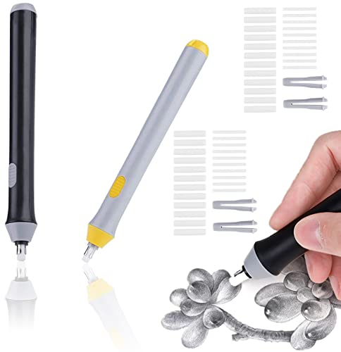 Elektrischer Radiergummi,2 Sätze Automatischer Radiergummi,Batteriebetrieben,2.3mm und 5mm,mit 44 pcs Ersatzradiergummis,Elektro-Radierer für Bleistifte Skizzieren Zeichnung,Büro Architektur Kunst