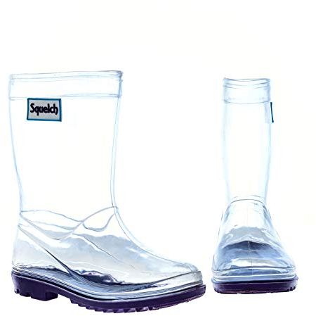 Squelch - Stivali di Gomma Trasparenti per Bambini, Trasparente (Transparent), 26 EU