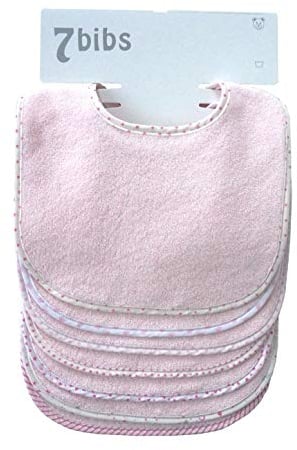 Doppellagige Sabberlätzchen für Babys, Baumwolle, weich, saugfähig, 7 Stück (pink-waterproof)