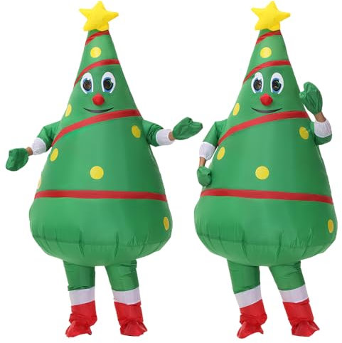 eLUUGIE Halloween Blow Up Costume Christmas Tree Costume Halloween Inflatable Costume Halloween Cosplay Costume for Adults/Christmas Party