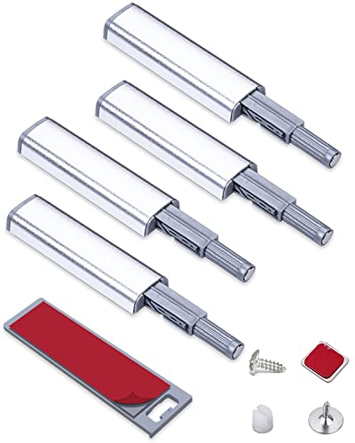 Push to Open Magnet Drucktüröffner Jiayi 4 Stück Schrank Türöffner Aluminium Schubladen Drucköffner Schranktür Tip On für Türen Möbel Drucktüröffner Stark Magnetschnäpper Druckschnapper