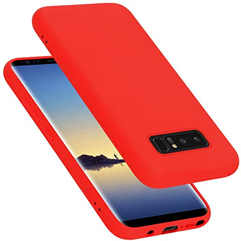 Cadorabo Hülle kompatibel mit Samsung Galaxy Note 8 Hülle Silikon Handyhülle für Galaxy Note 8 Case aus flüssigem Silikon- Kratzfeste und stoßfeste dünne TPU Schutzhülle - Liquid ROT