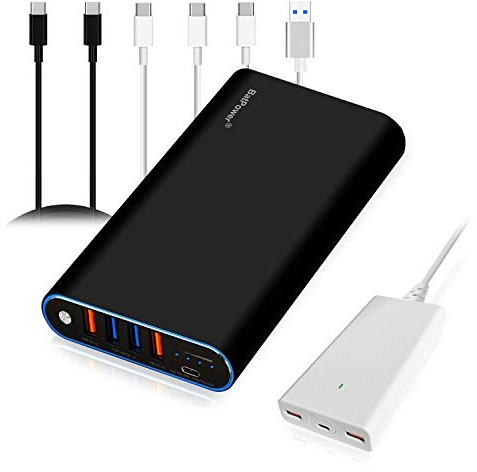 BatPower 98Wh Puissance élevée Portable USB C Puissance Mobile Compatible avec MacBook Pro Air USB-C Portable Chargeur de Portable Batterie Externe & Mince 120W PD USB-C Adaptateur avec USB QC