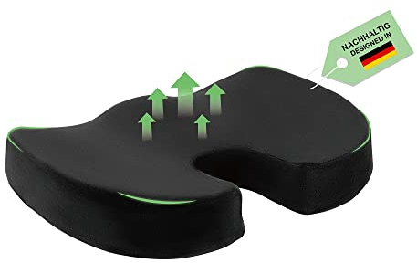 RICOO Ergonomisches Sitzkissen Orthopädisch Steißbeinkissen SK-U0120 Sitzerhöhung Stuhlkissen gegen Rückenschmerzen, Bürostuhl Sitzauflage Steißbein Entlastung Schaumstoff Memory Foam