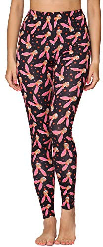 Merry Style Damen Lange Leggings mit Allover Print Muster bunt MS10-338(Hasen,XL)