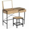 IDMarket - Coiffeuse Luis Miroir Rabattable avec Tabouret Design Industriel