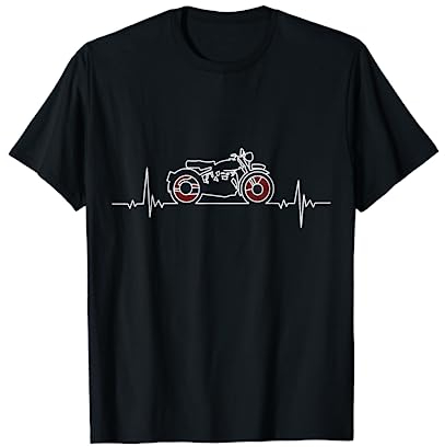 Retro moto heartbeat motocycliste biker T-Shirt