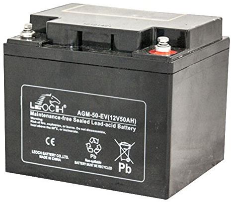 BATTERY, LEAD ACID, 12V 50AH, AGM SERIES | Rechargeable Batteries By LEOCH - LPC12-42