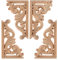LIANCHEN 4 Stück Holz Ecke Onlay Holz Geschnitzt Corner Geschnitzte Ecke Onlay Möbel Appliques ohne Lack Gipüre Wand Möbel Blumenmuster Wohnung Deko Europäischer Stil für Schlafzimmer Wohnzimmer