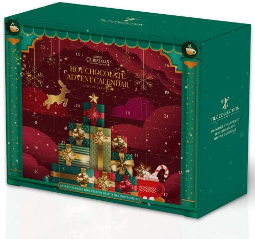 Hot Chocolate Advent Calendar 2025 – 24 Days of Premium Cocoa Sachets with Mini Marshmallows, Candy Cane & Chocolate Drops – Luxury Christmas Countdown Gift for Kids, Adults, & Hot Cocoa Lovers