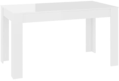 Festnjght Esszimmertisch Esstisch Küchentisch Hochglanz-Weiß Quadratisch Rechteckiger Tisch Esszimmer Tisch Küche Wohnzimmer Wohnzimmertisch 140x74,5x76 cm