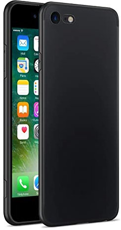 Compatible with iphone 7, iphone 8 and iphone SE 2020 Case, Gueche Premium Flexible Thin Cover Shock Proof with Drop Protection Coque Funda Cover for iphone SE 3 2022, Basic Phone Case. Black