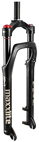 Snow Bicycle Air Grease Fork, Beach Bicycle Fork 20/26 Inch Air Pressure Suspension Front Wheel Fork 4.0 Fat Tyres A-Column Disc Brake Air Pressure Travel Route 100 mm (Black, 20 Inches)