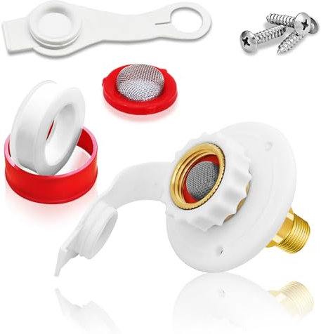 RV City Valve anti-retour à bride d'entrée d'eau 3/4 NH femelle vers 1/2 NPT mâle en laiton sans plomb Montage encastré Connecteur de raccordement d'eau pour camping-car Remorque Marine