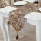 51buyoutgo Tischläufer Modern Abwaschbar Braun Gold, Tischläufer Modern Esszimmer Wohnzimmer Outdoor Landhausstil Draußen Set Table Runner Läufer Tisch Esstisch Tisch Deko Tischdeko 32 x 210 cm