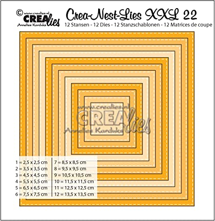 Crealies Crea-Nest-Lies XXL Stanzschablone no.22 Quadrate