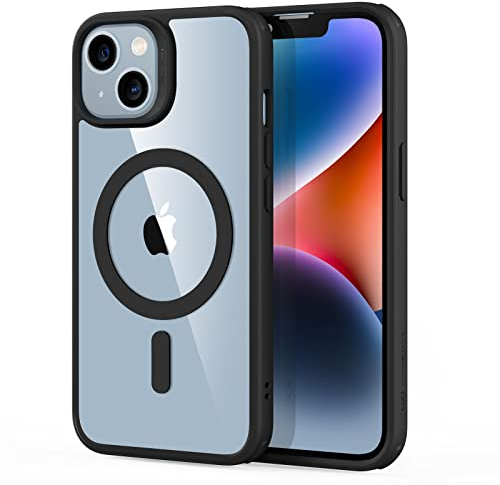 ESR für iPhone 14 Plus Hülle Classic Hybrid Magnetische mit HaloLock, kompatibel mit MagSafe, Militärnorm Sturzschutz, Kratzfeste Rückseite, Klares Schwarz