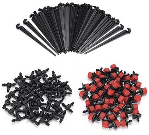 Goteros para Riego Jardinería Micro Aspersores de Riego Rociadores de Riego Ajustables Kit de Sistema de Riego para Macetas de Jardín Césped 150 Piezas