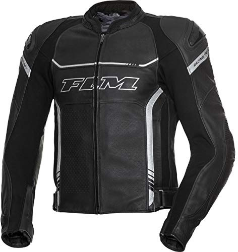 FLM Sports Leder Kombijacke 2.2 – Rindsleder – Herausnehmbarer Thermo-Liner – 360°-Reißverschluss – Schwarz