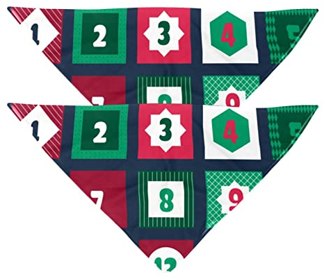 Hundehalstuch, Adventskalender, Mädchen, Jungen, Haustier-Lätzchen, Hundeschal, waschbar, Zubehör für kleine, mittelgroße und große Hunde, Welpen, Katzen, Haustiere, 2 Stück