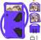 Funda de tableta para Huawei Mediapad T3 10 9.6 pulgadas amigable para los niños cubierta ligera a prueba de golpes con mango soporte tableta púrpura