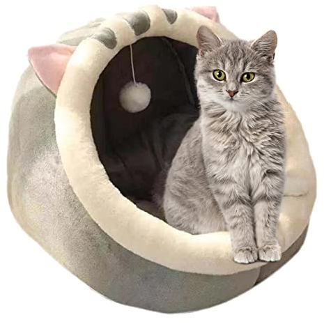 Katzenhöhle Katzenbett Flauschig - Faltbar Waschbar Bequemer Schlafplatz Für Katzen Und Hunde - Kuschelhöhle Mit Herausnehmbarem Katzennest Für Kätzchen, Hund, Kaninchen